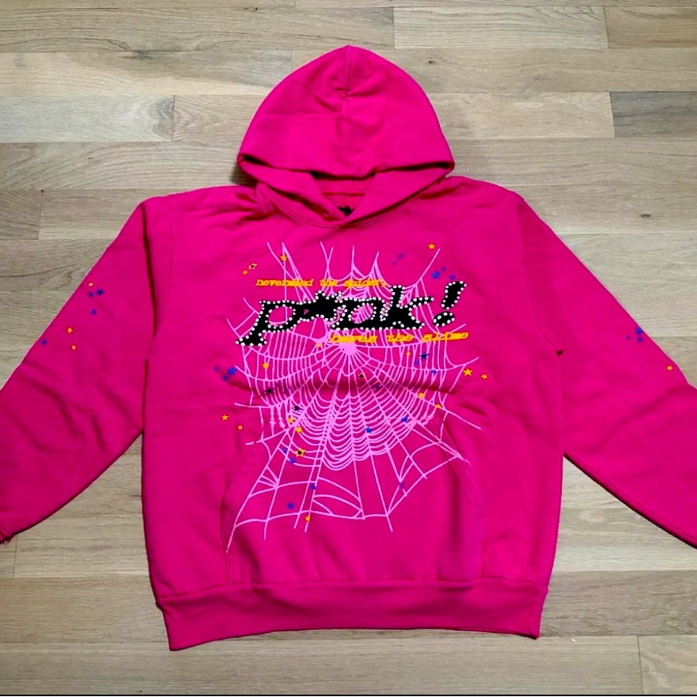 Pink Sp5der hoodie size small